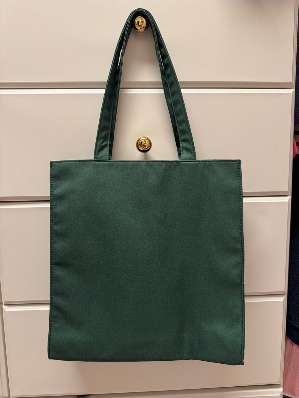 Prada Green Nylon Tote Bag with Black Accent and White Logo - Picture 2 of 6